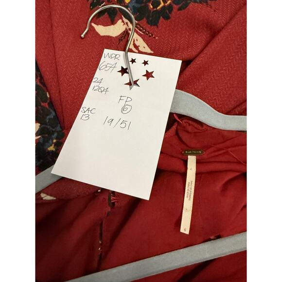 Free People Maxi Dress Women's 6 All I Got Burgundy Floral - Picture 3 of 5